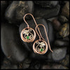 14K Rose and White Gold Celtic Drop earrings with Tsavorite Garnet