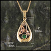 Teardrop pendant in Gold with Tsavorite
