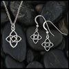 Celtic knot pendant and earring set in Sterling Silver