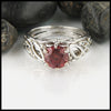 Raspberry Rhodolite Garnet Celtic Cathedral Ring