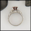 Raspberry Rhodolite Garnet Celtic Cathedral Ring