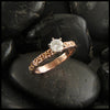 Celtic Trinity Scroll Moissanite Engagement Ring in 14K Rose Gold