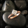 Asscher Cut Moissanite Solitaire Celtic Love Knot Ring