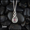 June Celtic Birthstone Pendant in Sterling Silver
