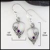 Anna's Heart Earrings measure 1/2" by 7/8"