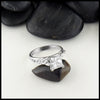 Princess cut diamond engagement band in 14K White