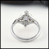 Rear view of Trinity Knot and Blue Sapphire ring