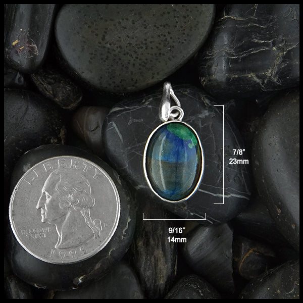 Custom pendant measurements 23mm long by 14mm wide