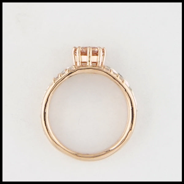 Overhead view of Malaya Garnet Celtic Gold Ring
