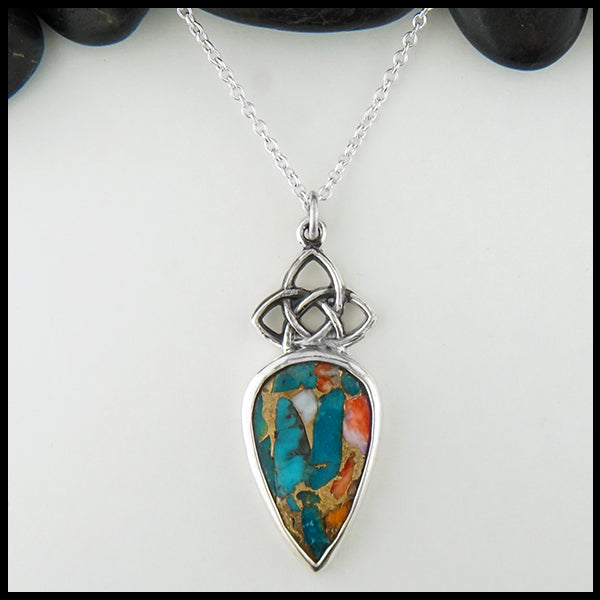 Starlight Knot Turquoise Pendant
