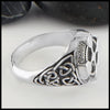 Profile view of Grand Ornate Cross Ring