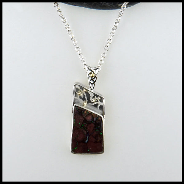 Boulder Opal Pendant on 18" cable chain