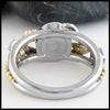 Rear view of Floral Black Opal Gold Ring