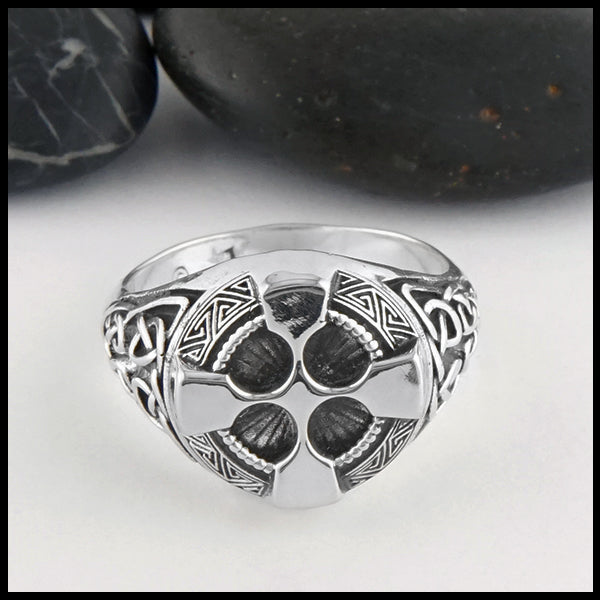 Front view of Grand Ornate Cross Ring