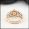 Rear view of Malaya Garnet Celtic Gold Ring