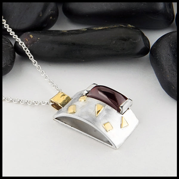 Custom Garnet in Sterling Silver Pendant