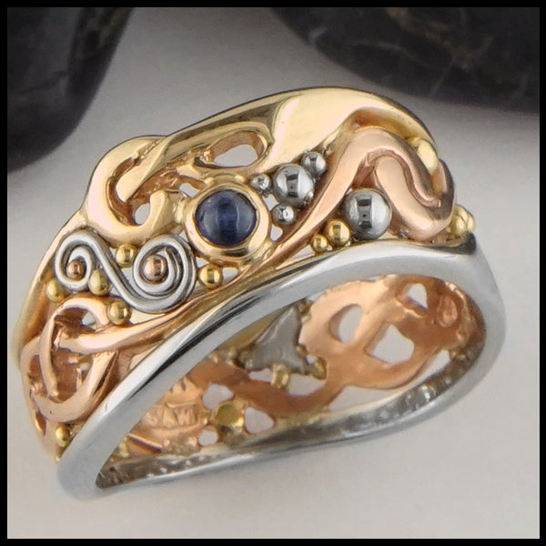unique band with sapphire 
