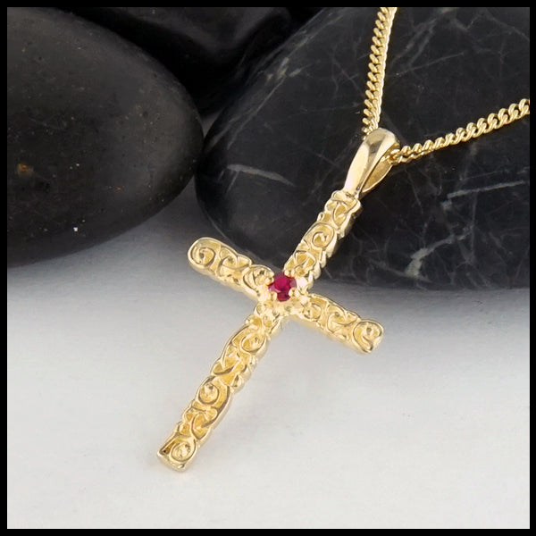 Trinity Scroll Cross with Ruby