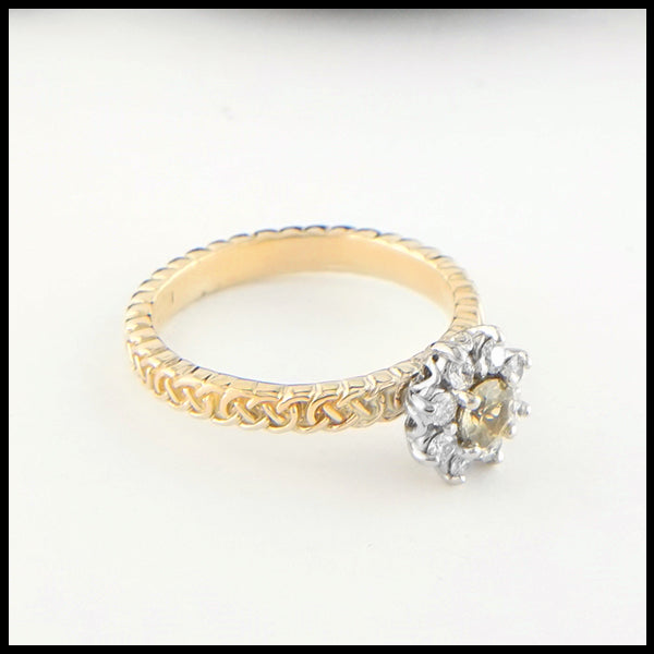 Profile view Josephine's Knot Yellow Sapphire Ring