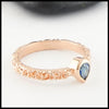 Profile view Trinity Scroll Ring with Tourmaline