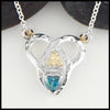 Trinity Knot and Heart Shaped Evergreen Topaz Necklace