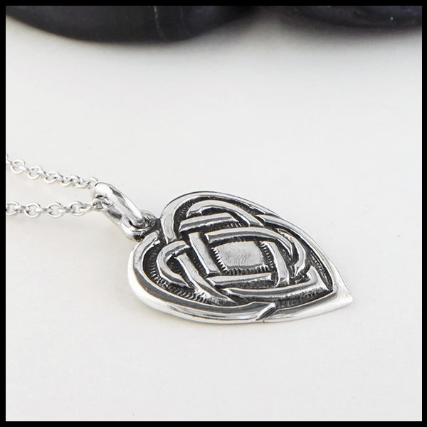 Profile view Personalized Maggie's Heart Pendant