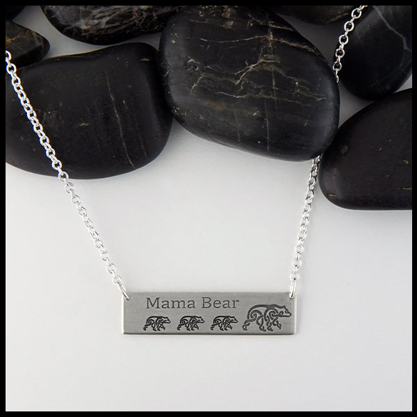 Engraved bar necklace