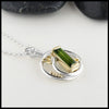 Tourmaline Baguette Pendant on 18" cable chain