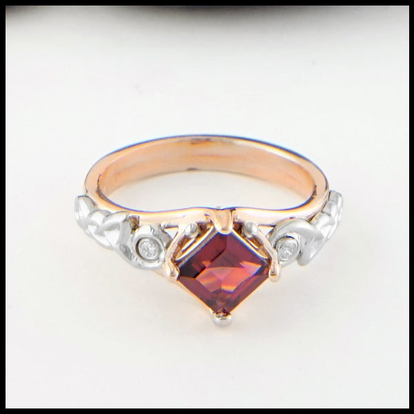 Garnet Celtic Knot Ring 