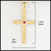 5/8 inch by 1 3/16 inches Trinity Scroll Cross in 14K Gold