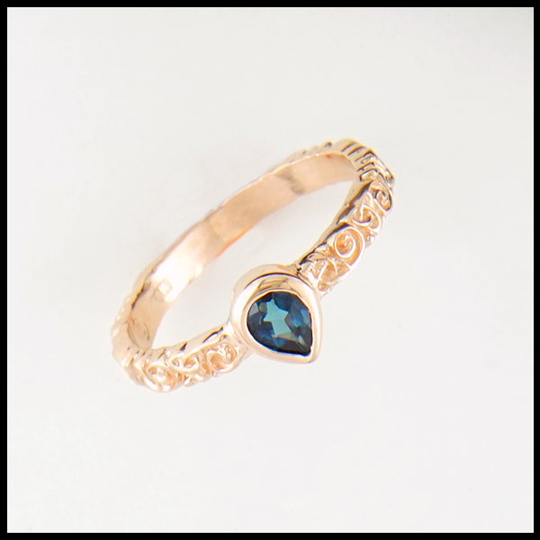 Trinity Scroll Ring with Tourmaline