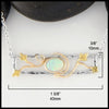 1 5/8 inches by 3/8 inch Opal and Gold Ivy Bar Necklace