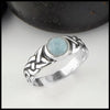 Ban Tigherna Celtic Ring with Aquamarine