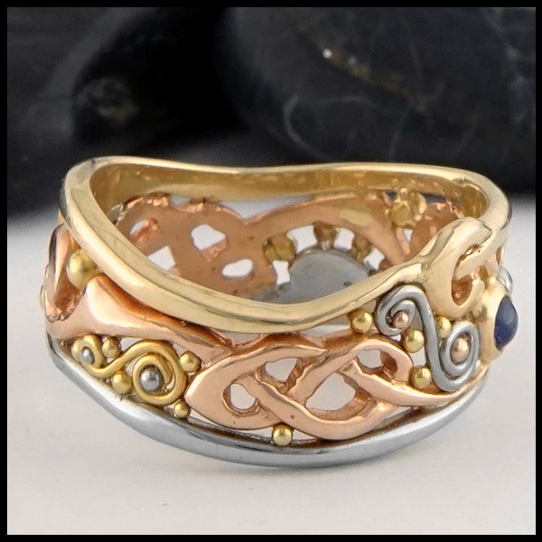 unique band with sapphire 