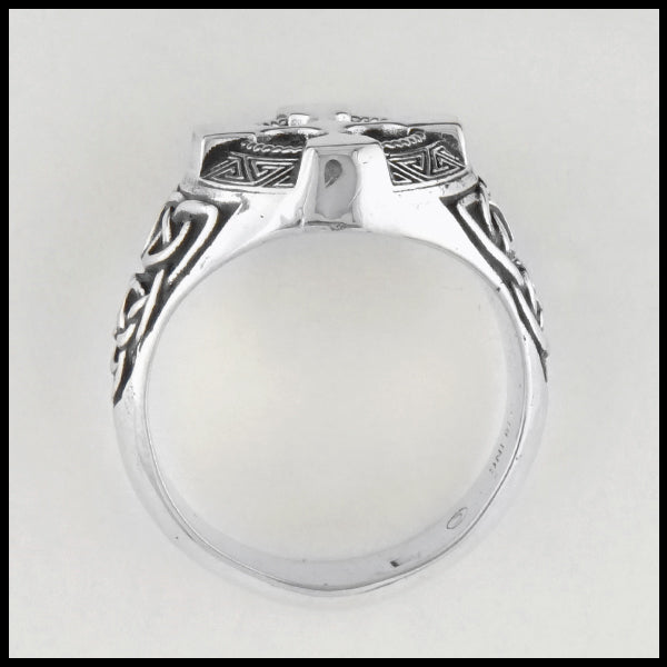 Overhead view of Grand Ornate Cross Ring