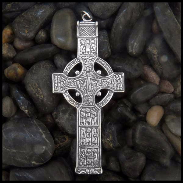 Large Irish Celtic Cross in Sterling Silver