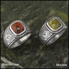 Men's Celtic Knot Ring with Stones in Sterling Silver