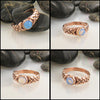 Moonstone Spiral Knot Celtic Ring with Gemstones in 14K Gold