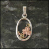 Oval Celtic pendants in Sterling Silver and Gold