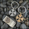 Medallion Celtic Cross Men's Jewelry Set in Sterling Silver and Bronze.