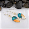 Shoreline Drop Earrings in silver and gold