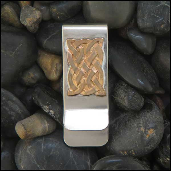 Men's St. Andrew Celtic Knot Gift Set with Key Chain and Money Clip in Sterling Silver or Bronze