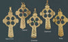 Large Celtic Trinity and Dove Cross in 14K Gold with Gemstones