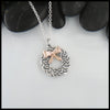 Celtic wreath with 14K rose bow