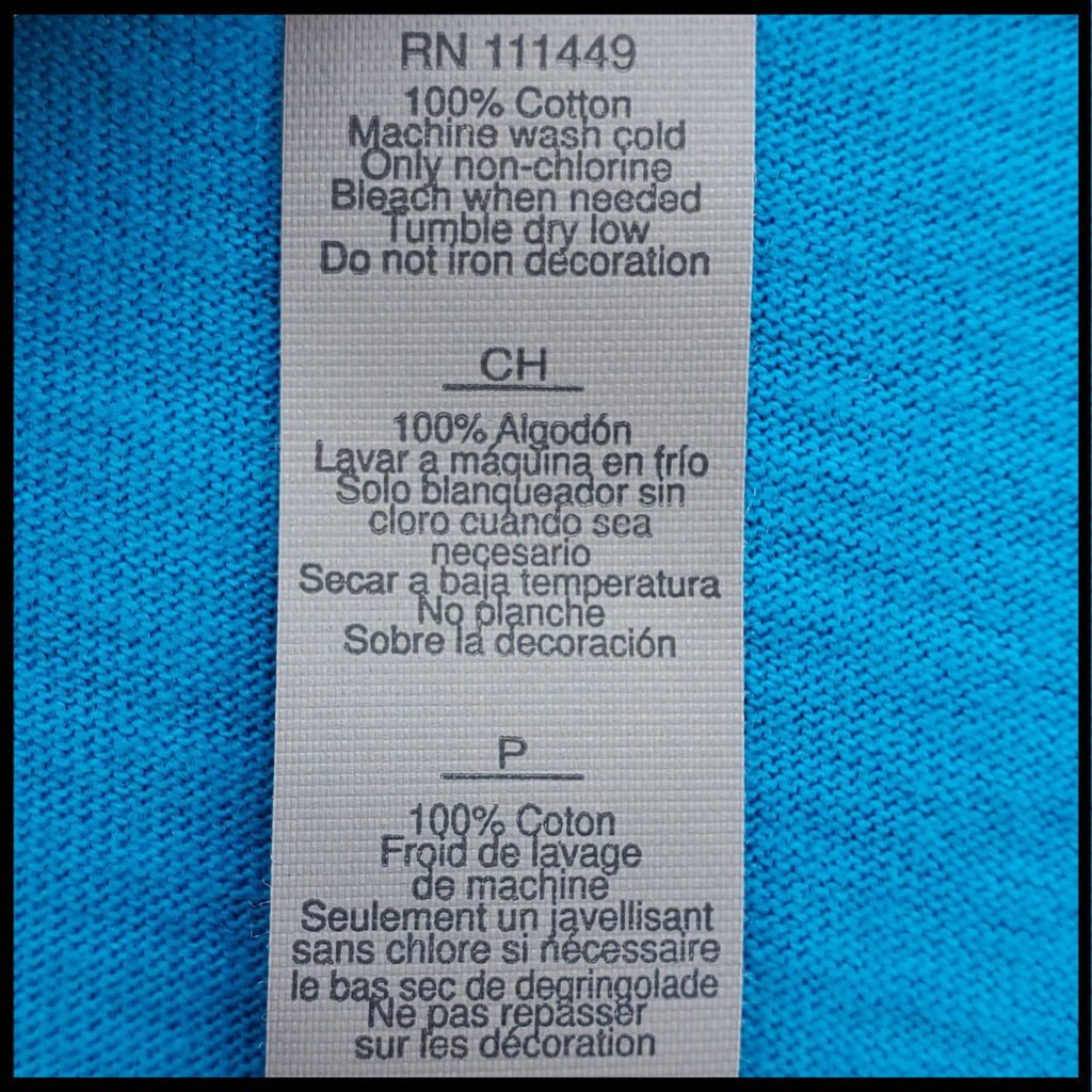 T-shirt washer tag